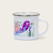 Kindertasse Meerjungfrau – Emaille-Tasse 370 ml mit handgemalter Unterwasserwelt