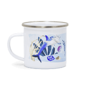 Kindertasse Meerjungfrau – Emaille-Tasse 370 ml mit Meerjungfrau, Hammerhai und Seepferdchen, handgemalt