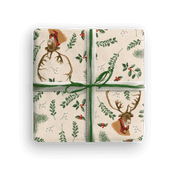 Geschenkpapier Weihnachten Rentier – 3er-Set mit Ricardo Rentier im orangen Strickpulli, handgemalt