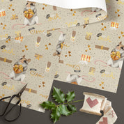 Geschenkpapier Maus – Detailansicht des handgemalten Motivs