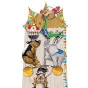 Kindermesslatte Zirkus – Wandaufkleber 80 × 150 cm mit Clown, Strongman, Pudel und Elefant, handgemalt