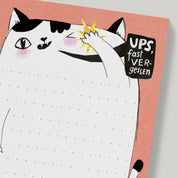 Katze Notizblock handgemalt – Will & Ruby Design im DIN-Lang-Format, nachhaltig auf Naturpapier