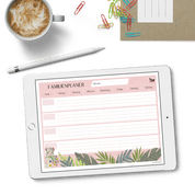 Familienplaner Lama PDF – Wochenplaner zum Ausdrucken im A4-Querformat, handgemalte Lama-Illustration