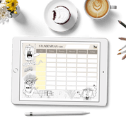Stundenplan Monster zum Ausdrucken – PDF im A4-Querformat, handgemalte Monster zum Ausmalen