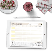 Familienplaner Monster PDF – Wochenplaner zum Ausdrucken im A4-Querformat, mit ausmalbaren Monster-Motiven