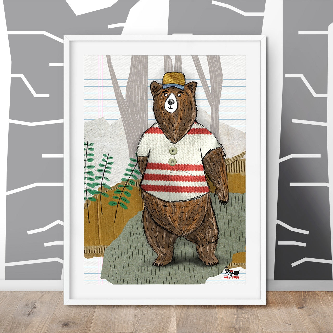 Kinderposter Benno Bär – Wanddeko fürs Kinderzimmer, handgemalt