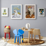 Kinderposter Äffchen und Pferd – Wanddeko fürs Kinderzimmer, handgemalt