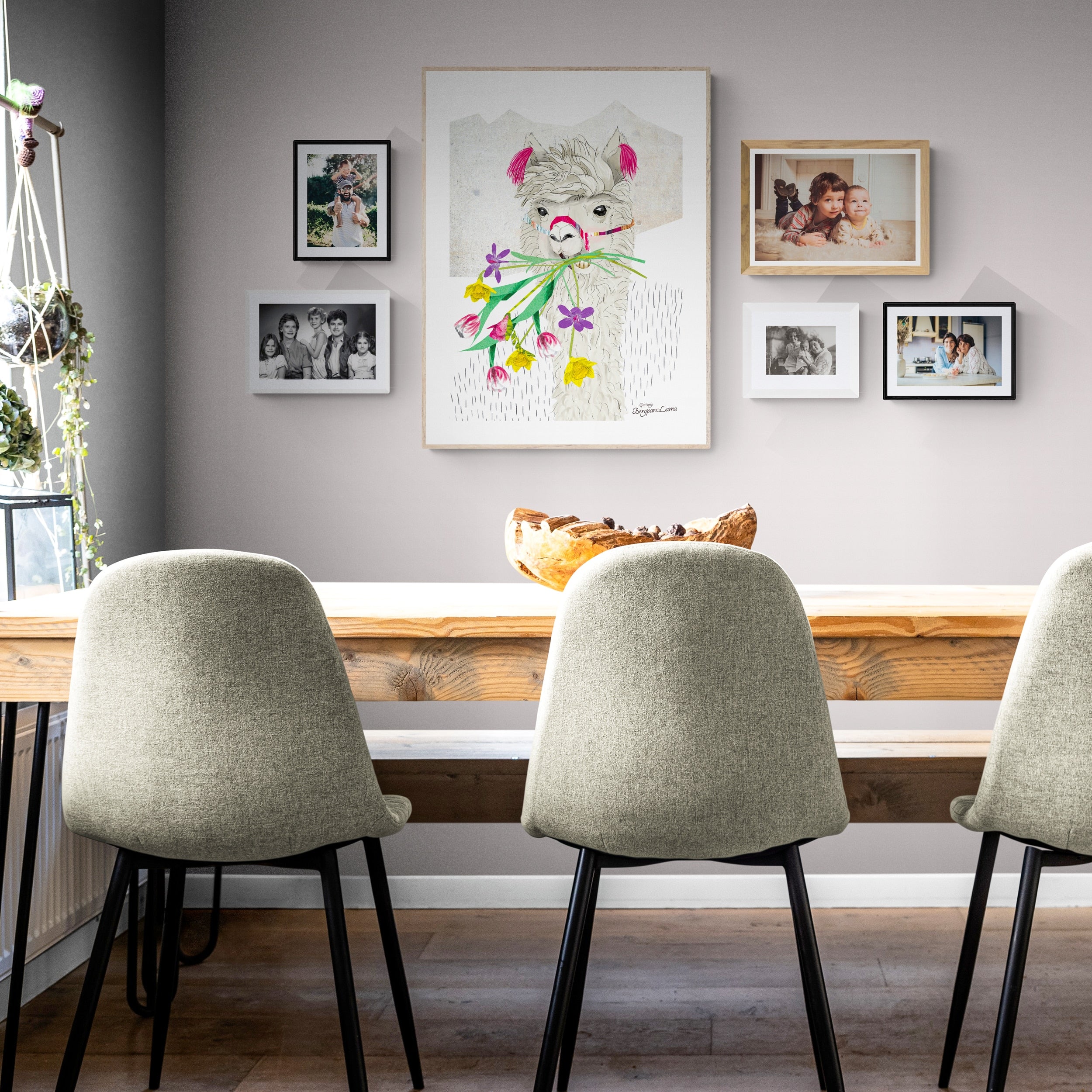 Kinderposter Lara Lama – Wanddeko fürs Kinderzimmer, handgemalt