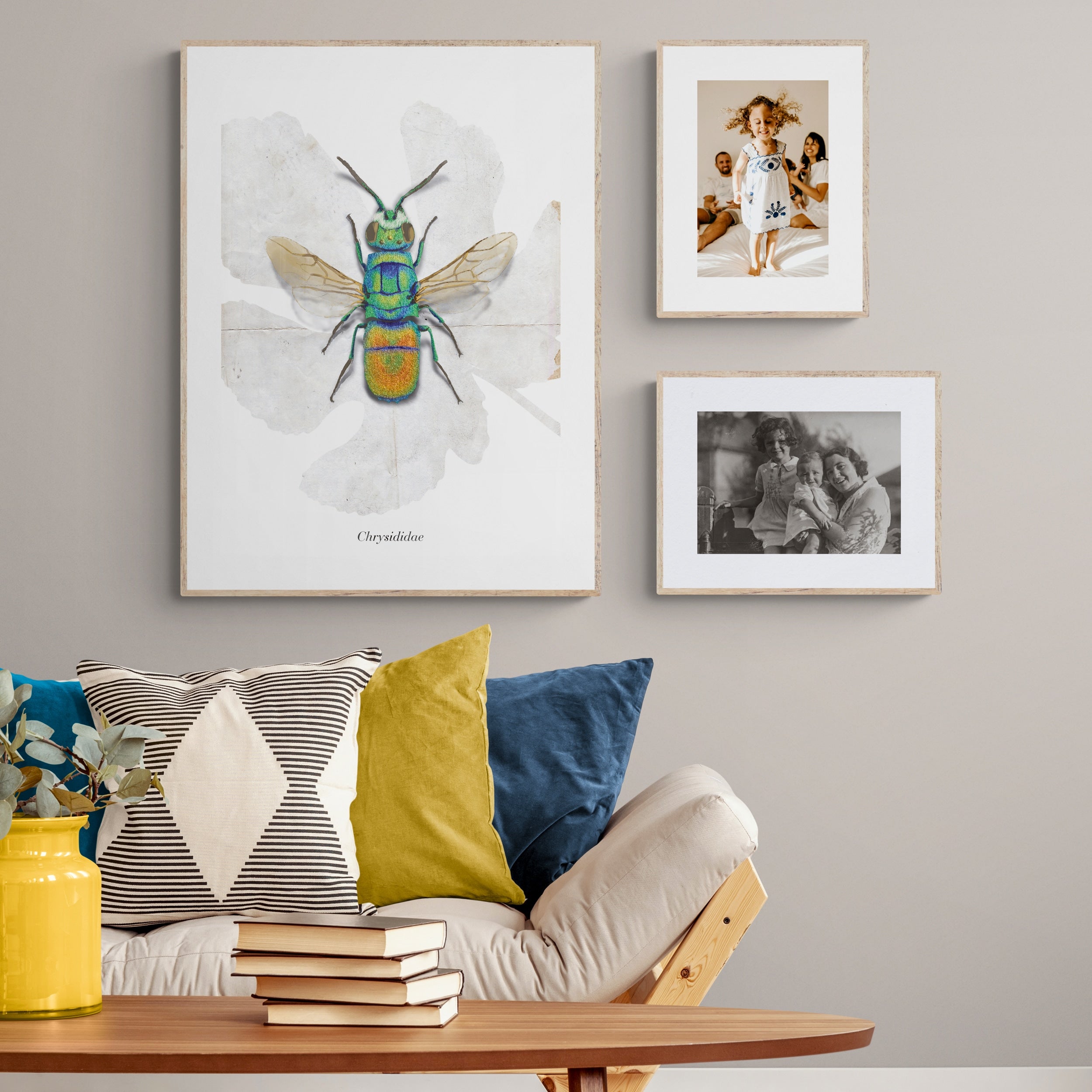 Insektenposter Goldwespe – Wanddeko fürs Kinderzimmer, handgemalt