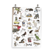 ABC-Poster mit Tieren – 26 handgemalte Tiermotive von A bis Z, fürs Kinderzimmer