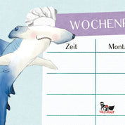 Stundenplan Meerjungfrau – Detailansicht des handgemalten Wochenplaners