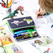Stickerbogen Dinos – Detailansicht der handgemalten Dinosaurier
